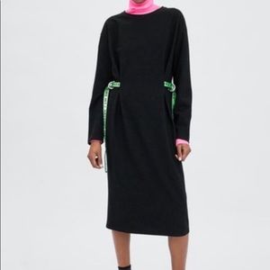 Zara Black Dress with Slogan Straps